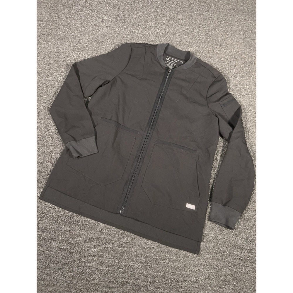 FIGS Bellery Scrub Jacket Women's Small Black Full Zip Technical Collection